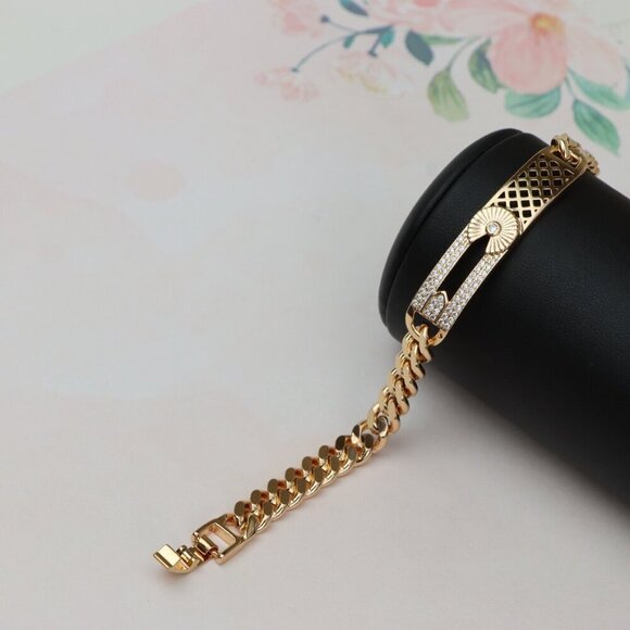 Rose Gold Bracelet with Diamond Sunray and Cutout Detailing, XPBL0707 - Picture 9 of 12